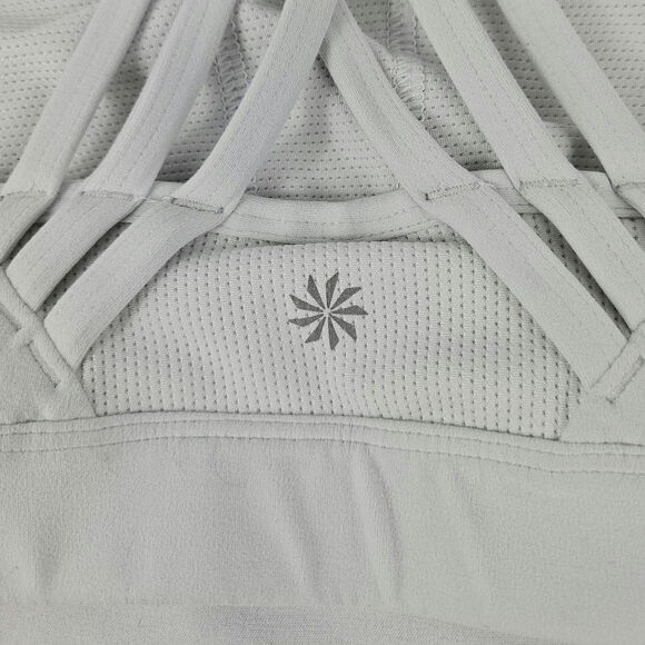 ATHLETA SPORTS BRA HEATHER GRAY HYPER FOCUSED WOMEN’S SIZE S - CRISS-CROSS BACK - Picture 6 of 7